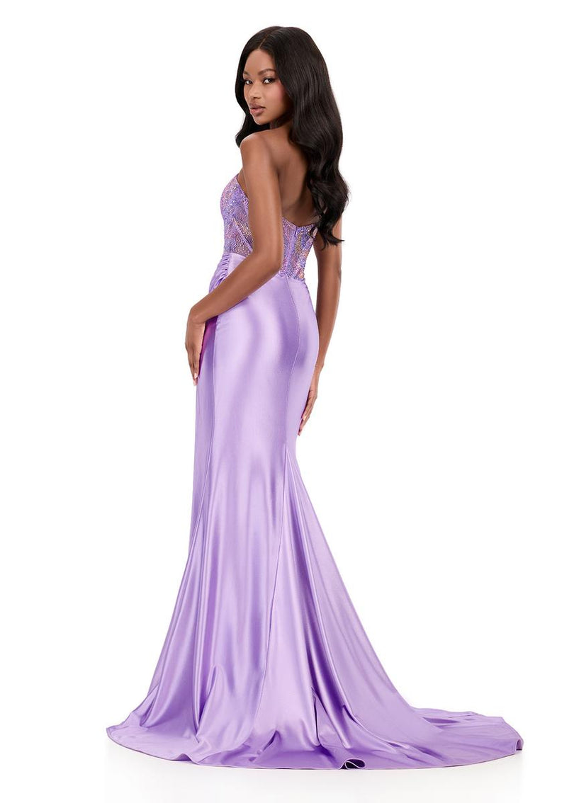 red beaded prom dress Portia and Scarlett PS26423C Corset Formal Long Beaded Prom Dress
