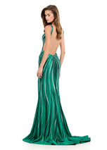 ASHLEYlauren Beaded Open Back Prom Dress 12253