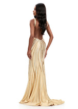 ASHLEYlauren Beaded Open Back Prom Dress 12253