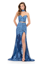 ASHLEYlauren Two Piece Lace Fitted Gown 12254