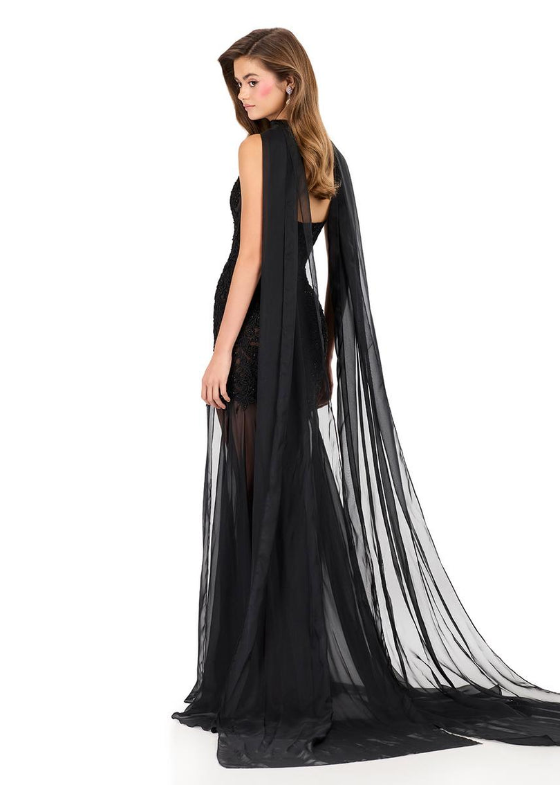 ASHLEYlauren Strapless Fitted Lace Prom Dress 12257