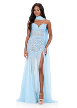 ASHLEYlauren Strapless Fitted Lace Prom Dress 12257