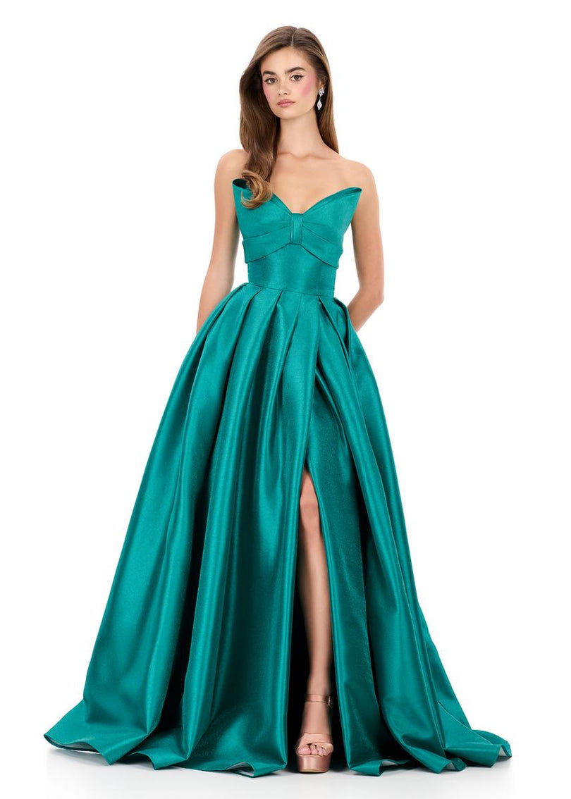 ASHLEYlauren Bow Mikado Ball Gown Prom Dress 12265