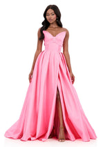 ASHLEYlauren Bow Mikado Ball Gown Prom Dress 12265