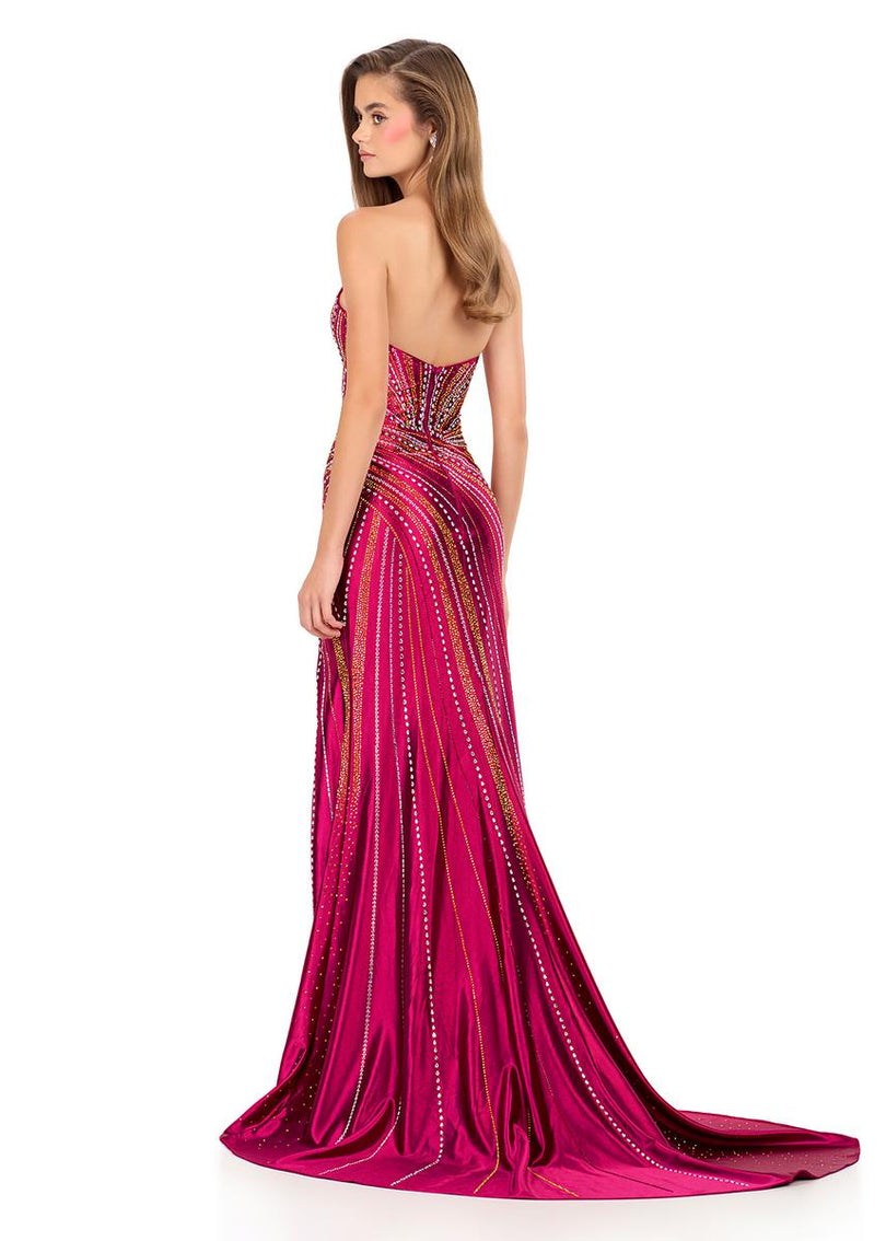 ASHLEYlauren Strapless Embellished Prom Dress 12267
