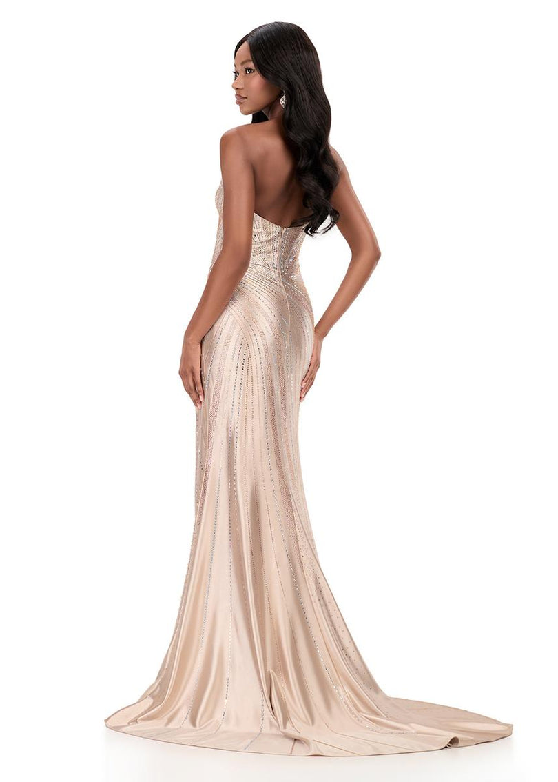 ASHLEYlauren Strapless Embellished Prom Dress 12267