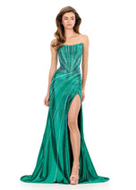 ASHLEYlauren Strapless Embellished Prom Dress 12267