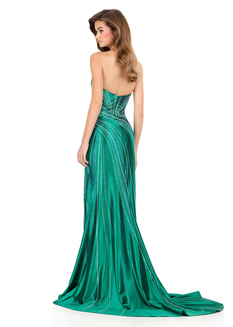 ASHLEYlauren Strapless Embellished Prom Dress 12267