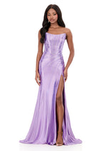ASHLEYlauren Strapless Embellished Prom Dress 12267