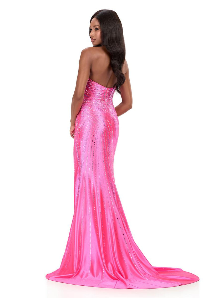 ASHLEYlauren Strapless Embellished Prom Dress 12267