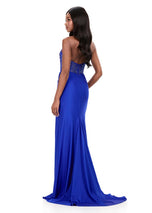 ASHLEYlauren Plunging Beaded Prom Dress 12271