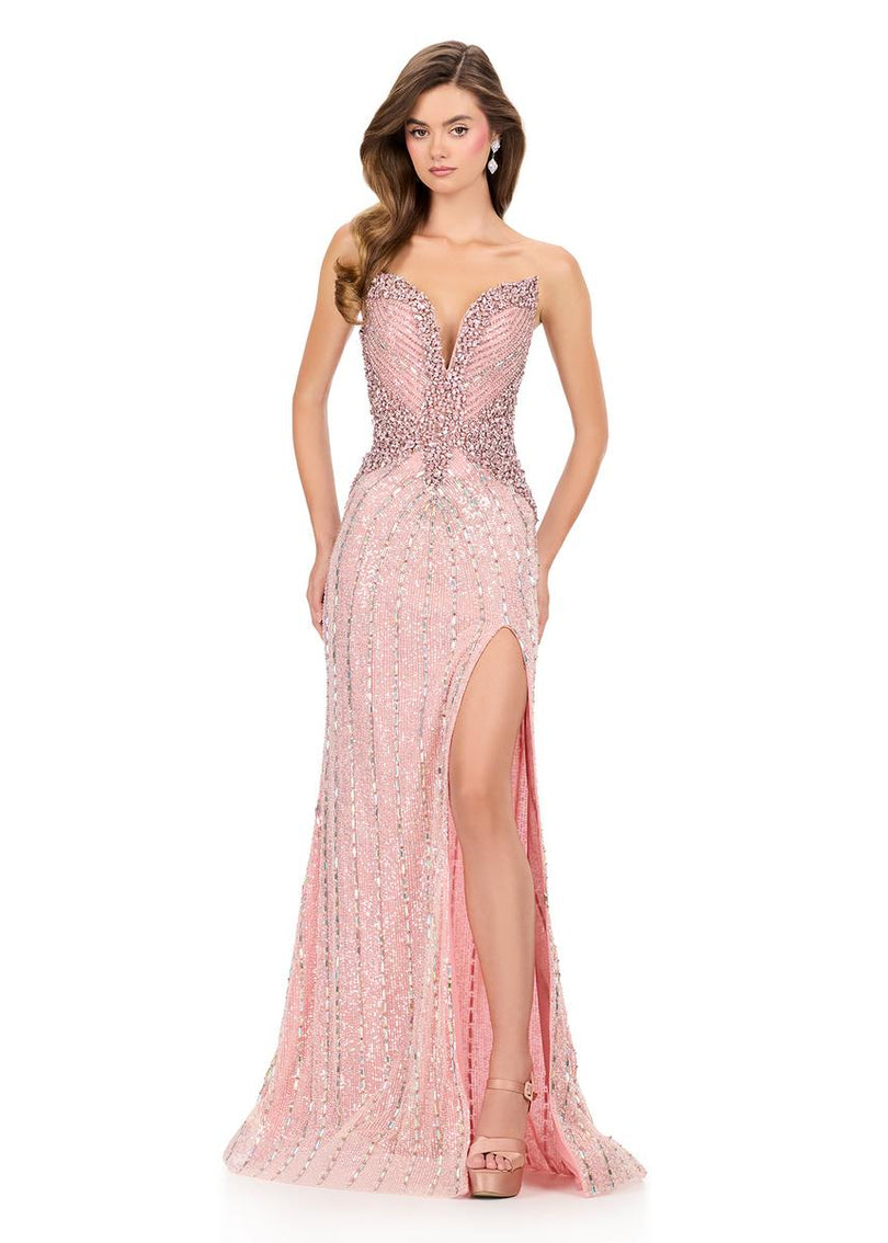ASHLEYlauren Beaded Glam Prom Dress 12273