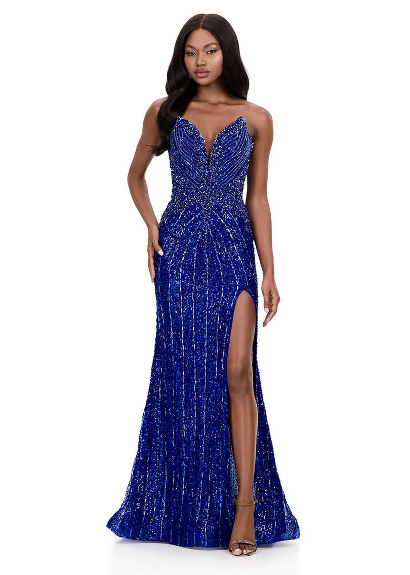 ASHLEYlauren Beaded Glam Prom Dress 12273