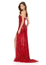 ASHLEYlauren Drop Waist Beaded Prom Dress 12274