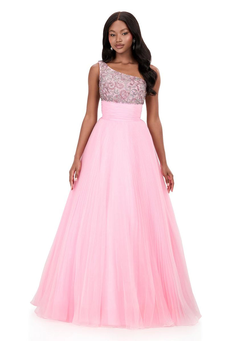 ASHLEYlauren Pleated Skirt Prom Dress 12275
