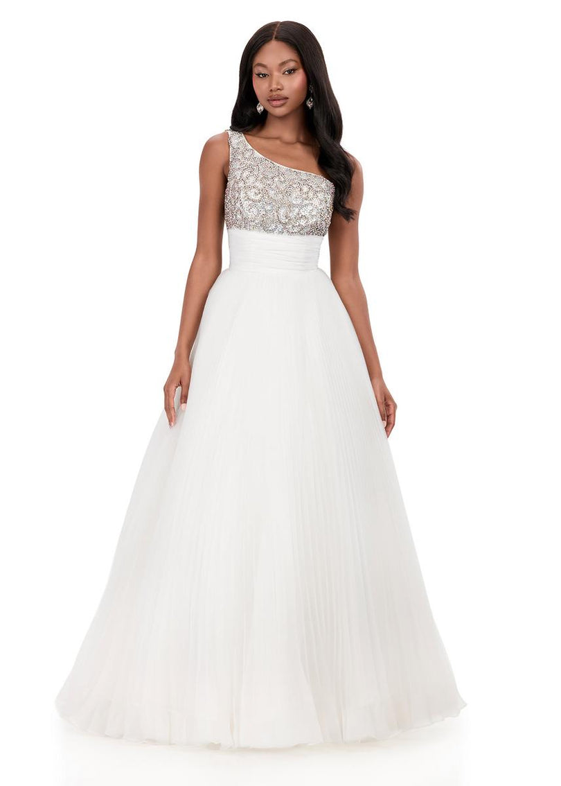 ASHLEYlauren Pleated Skirt Prom Dress 12275