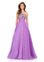 ASHLEYlauren Pleated Skirt Prom Dress 12275