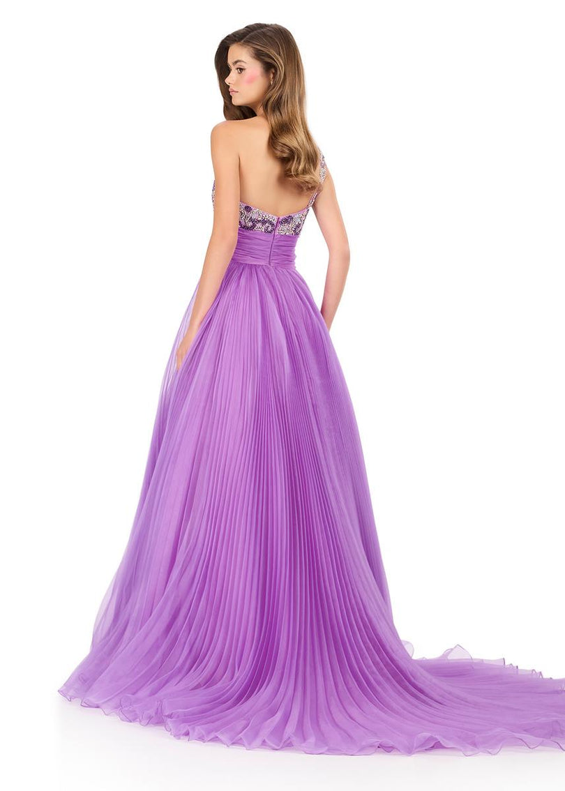 ASHLEYlauren Pleated Skirt Prom Dress 12275