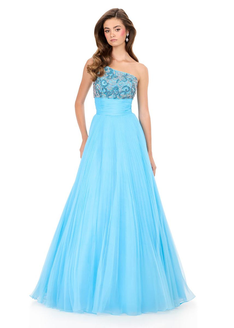 ASHLEYlauren Pleated Skirt Prom Dress 12275