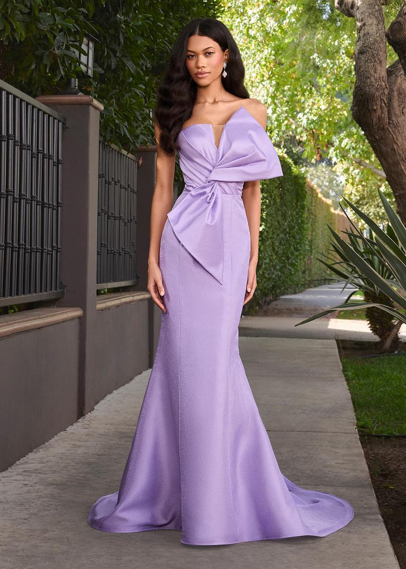 ASHLEYlauren Tight Bow Prom Dress 12279