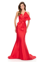 ASHLEYlauren Tight Bow Prom Dress 12279