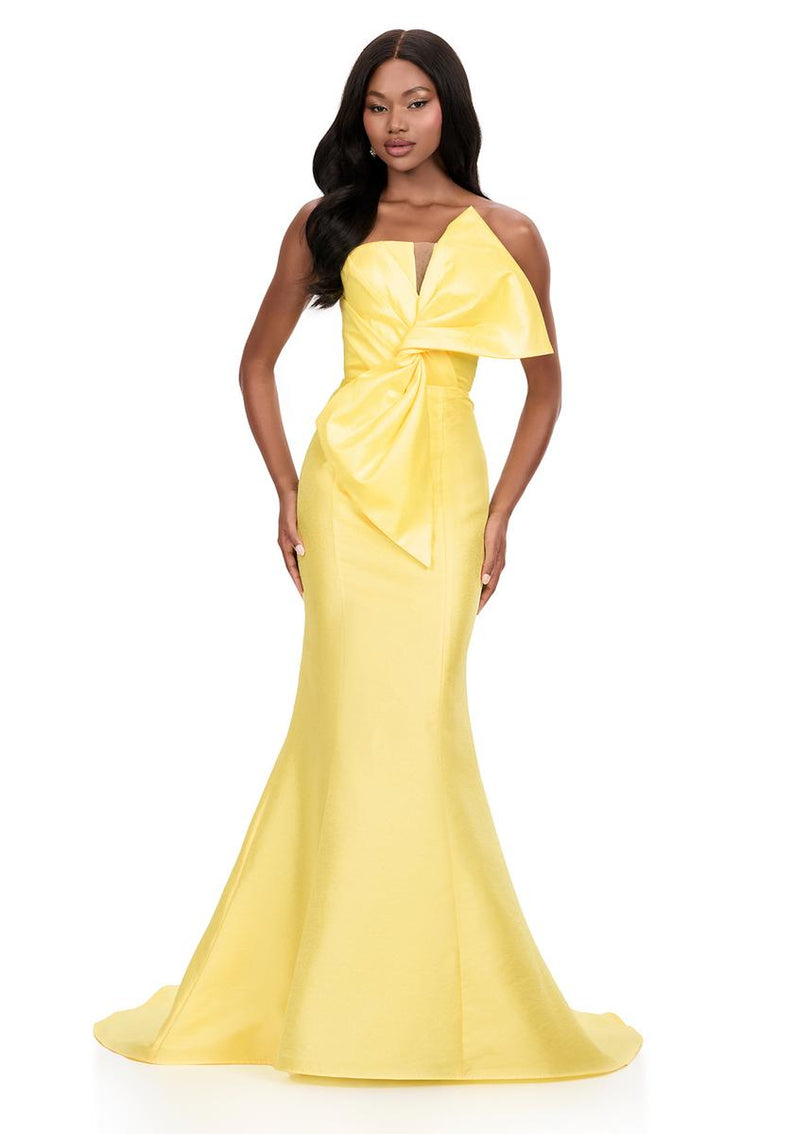ASHLEYlauren Tight Bow Prom Dress 12279