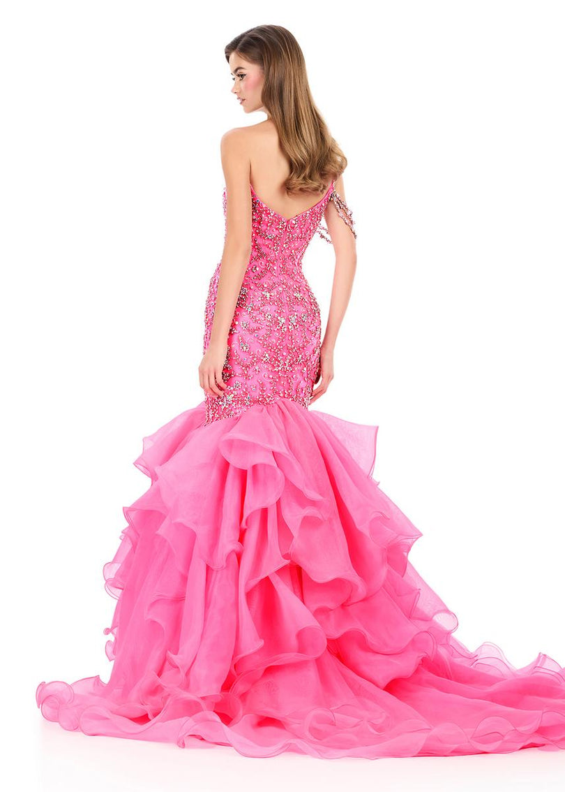 ASHLEYlauren Beaded Fitted Prom Dress 12282