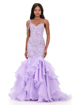 ASHLEYlauren Beaded Fitted Prom Dress 12282