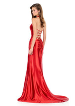 ASHLEYlauren Jersey Plunging Prom Dress 12285