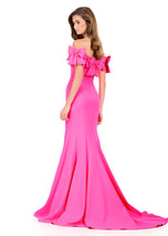 ASHLEYlauren Off Shoulder Fitted Scuba Prom Dress 12288