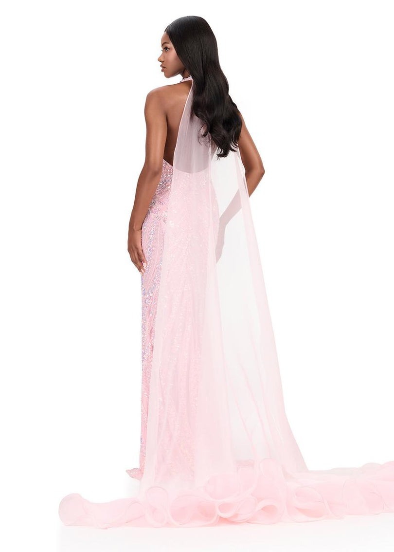 ASHLEYlauren Ruffle Hem Cape 12293