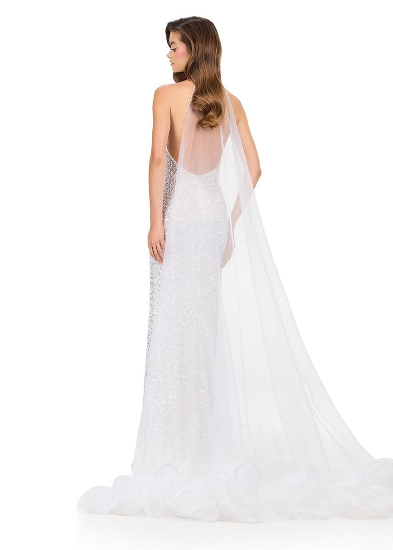ASHLEYlauren Ruffle Hem Cape 12293