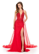 ASHLEYlauren Ruffle Hem Cape 12293