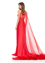 ASHLEYlauren Ruffle Hem Cape 12293