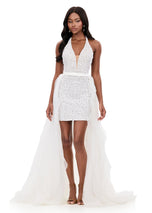 ASHLEYlauren Overskirt Prom Dress 12296