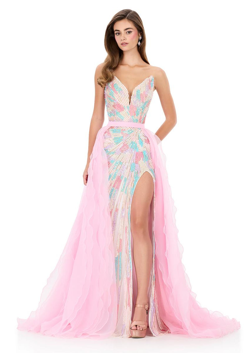 ASHLEYlauren Overskirt Prom Dress 12296