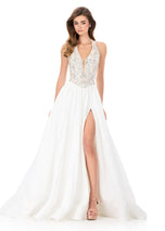 ASHLEYlauren Taffeta Halter Pageant Dress 12299