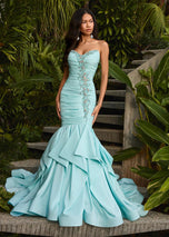 ASHLEYlauren Ruched Mermaid Prom Dress 12301