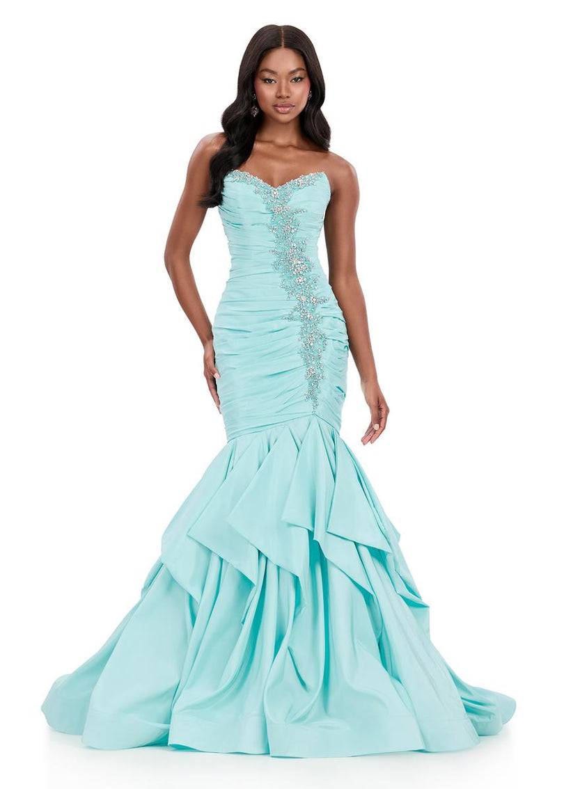 ASHLEYlauren Ruched Mermaid Prom Dress 12301