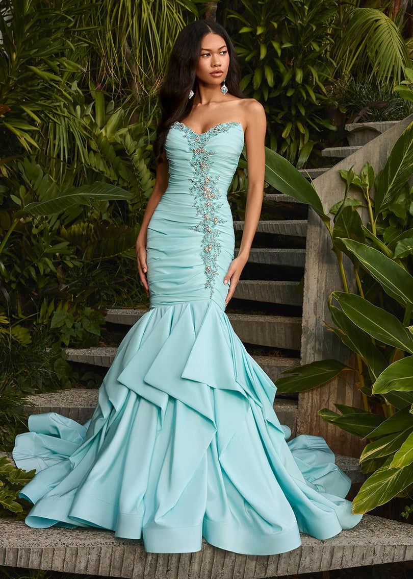 ASHLEYlauren Ruched Mermaid Prom Dress 12301