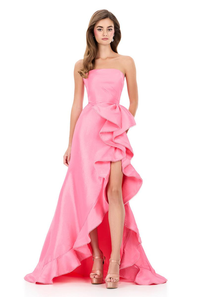 ASHLEYlauren Taffeta Ruffle Prom Dress 12309