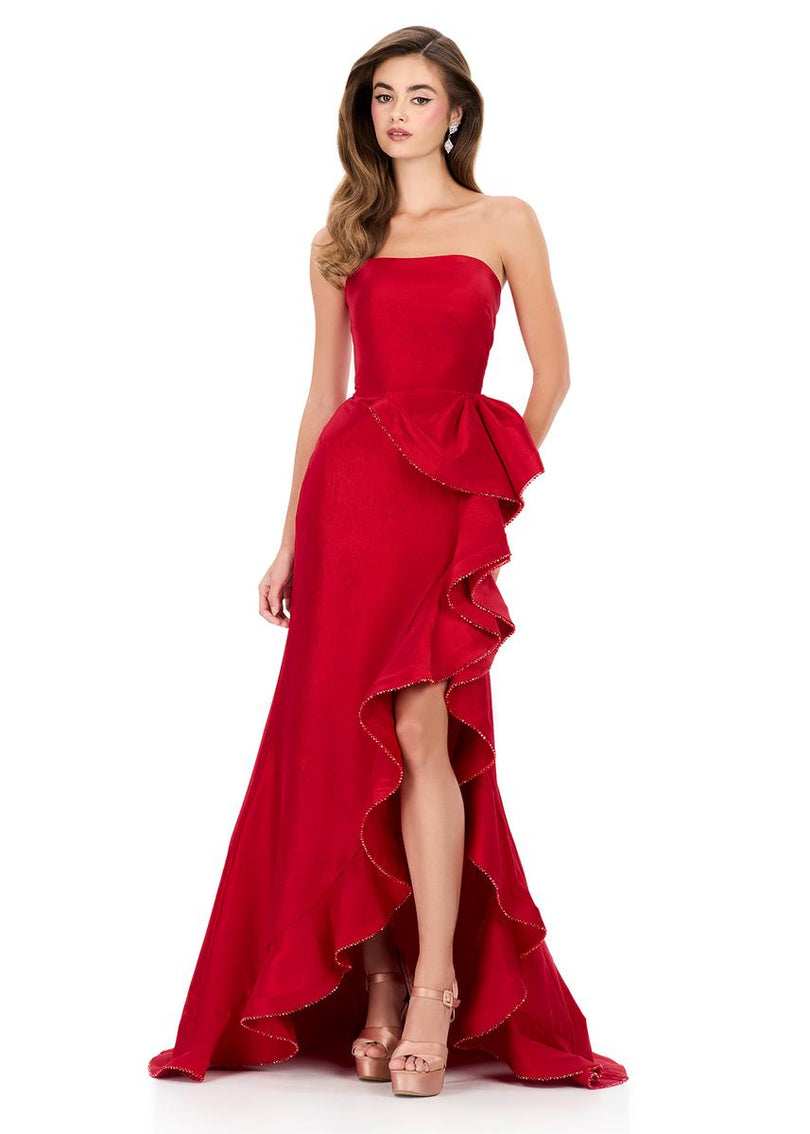 ASHLEYlauren Taffeta Ruffle Prom Dress 12309