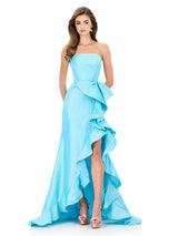 ASHLEYlauren Taffeta Ruffle Prom Dress 12309