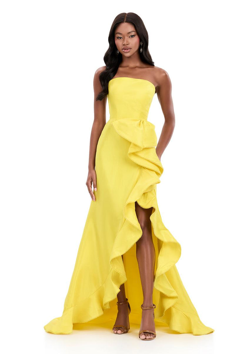 ASHLEYlauren Taffeta Ruffle Prom Dress 12309