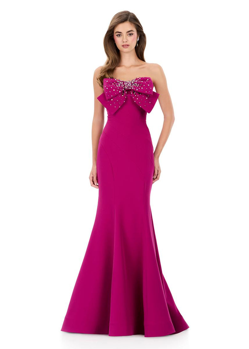ASHLEYlauren Embellished Bow Tight Prom Dress 12311