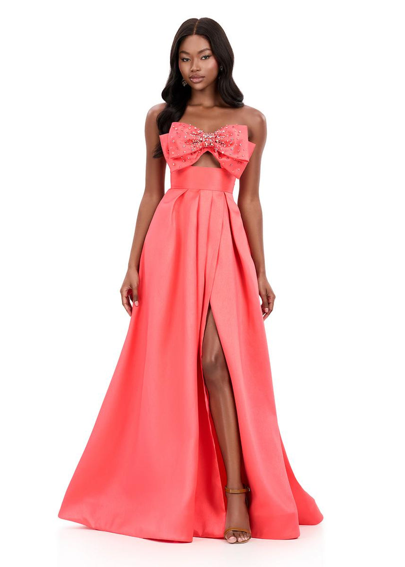 ASHLEYlauren Strapless Bow Ballgown Dress 12313