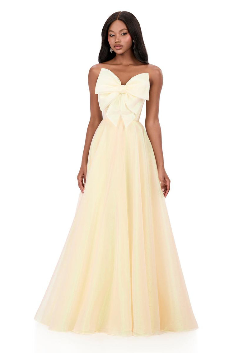 ASHLEYlauren Organza Bow Ballgown 12314