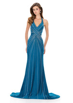 ASHLEYlauren Hot Stone Halter Prom Dress 12327