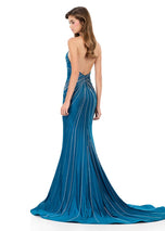 ASHLEYlauren Hot Stone Halter Prom Dress 12327