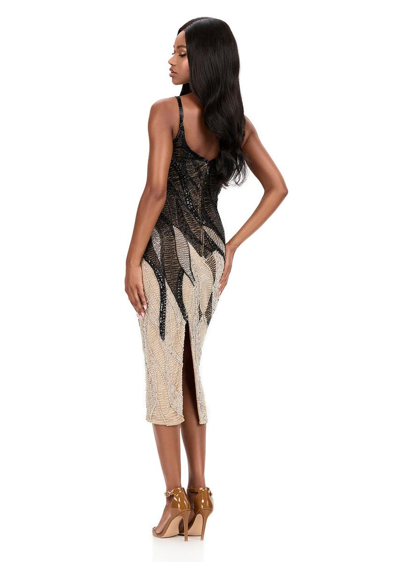 ASHLEYlauren Beaded Long Prom Dress 12330